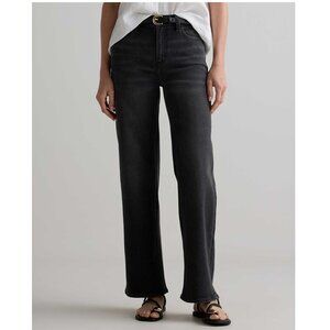 NWT! Quince Bella Stretch Relaxed Straight Jeans, Charcoal Black, 31 (26" ins)